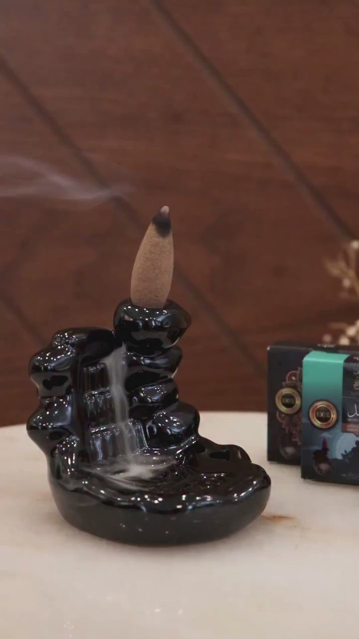 Ansaam Backflow Incense - 3 Types of Incense | مبخرة شلال + ٣ انواع بخور